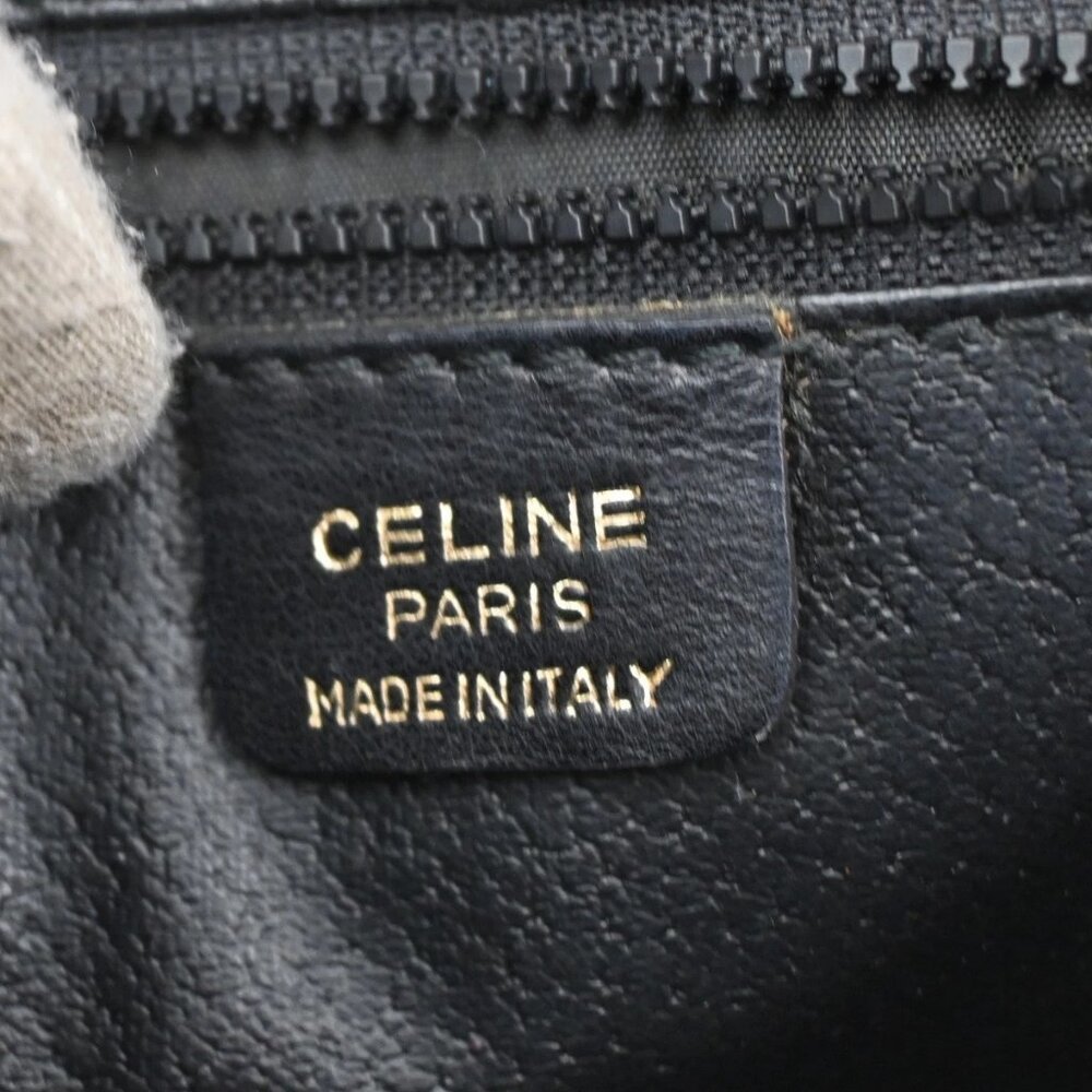 CELINE Ring Logo Shoulder Bag Leather Black Italy GHW 67CA399 - Picture 13 of 15